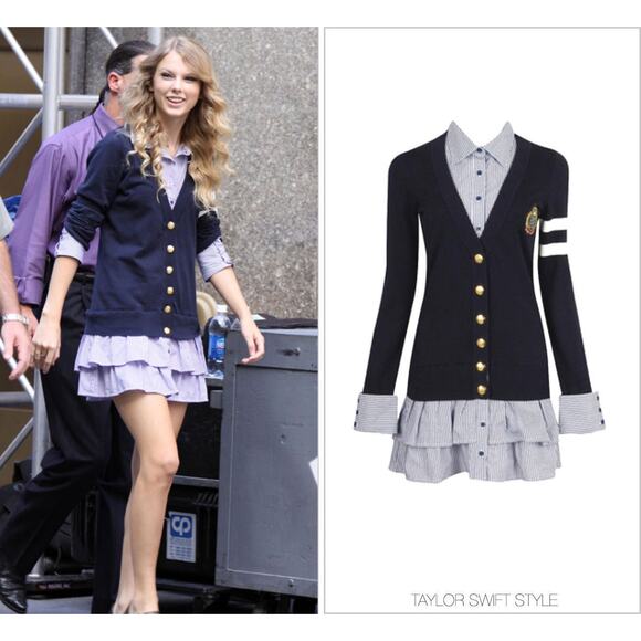 Taylor Swift Vintage xxi Forever 21 Layered Sweater Dress Small - Picture 2 of 9